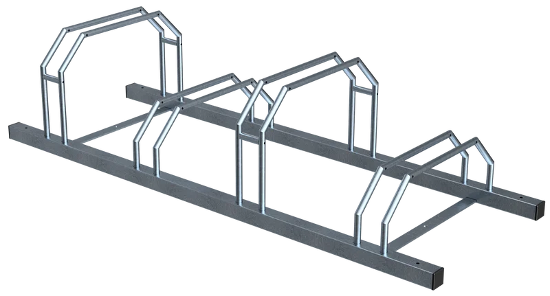 Fahrradständer für das abstellen in einer Reihe 4 Stellplätze mit hoch / tiefstellung 