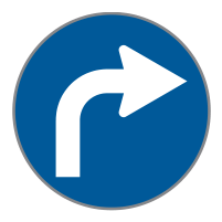 Verkehrszeichen Vorgeschriebene Fahrtrichtung – rechts