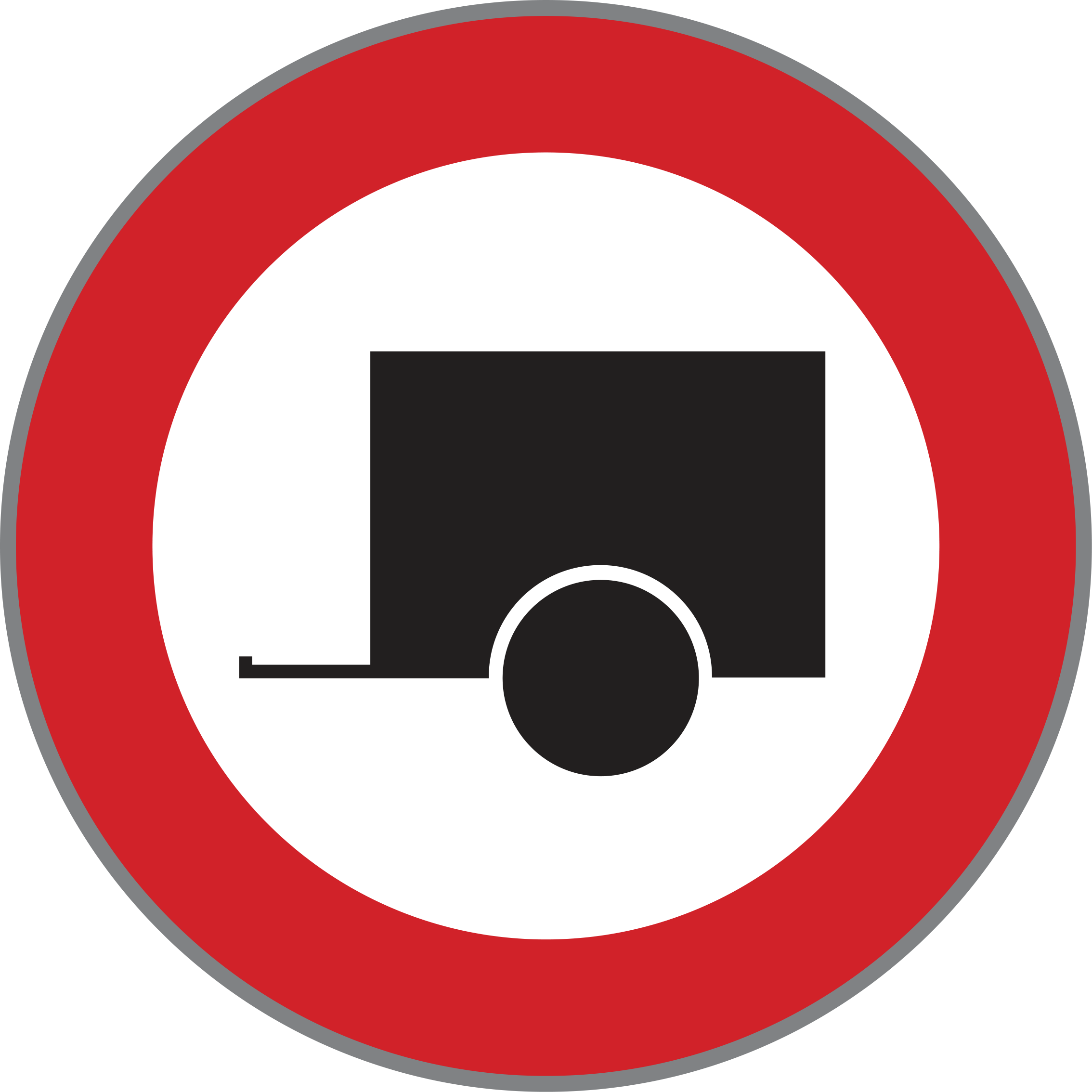 Verkehrszeichen Fahrverbot für Kraftfahrzeuge mit Anhänger