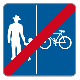 Verkehrszeichen Ende eines Gehund Radweges