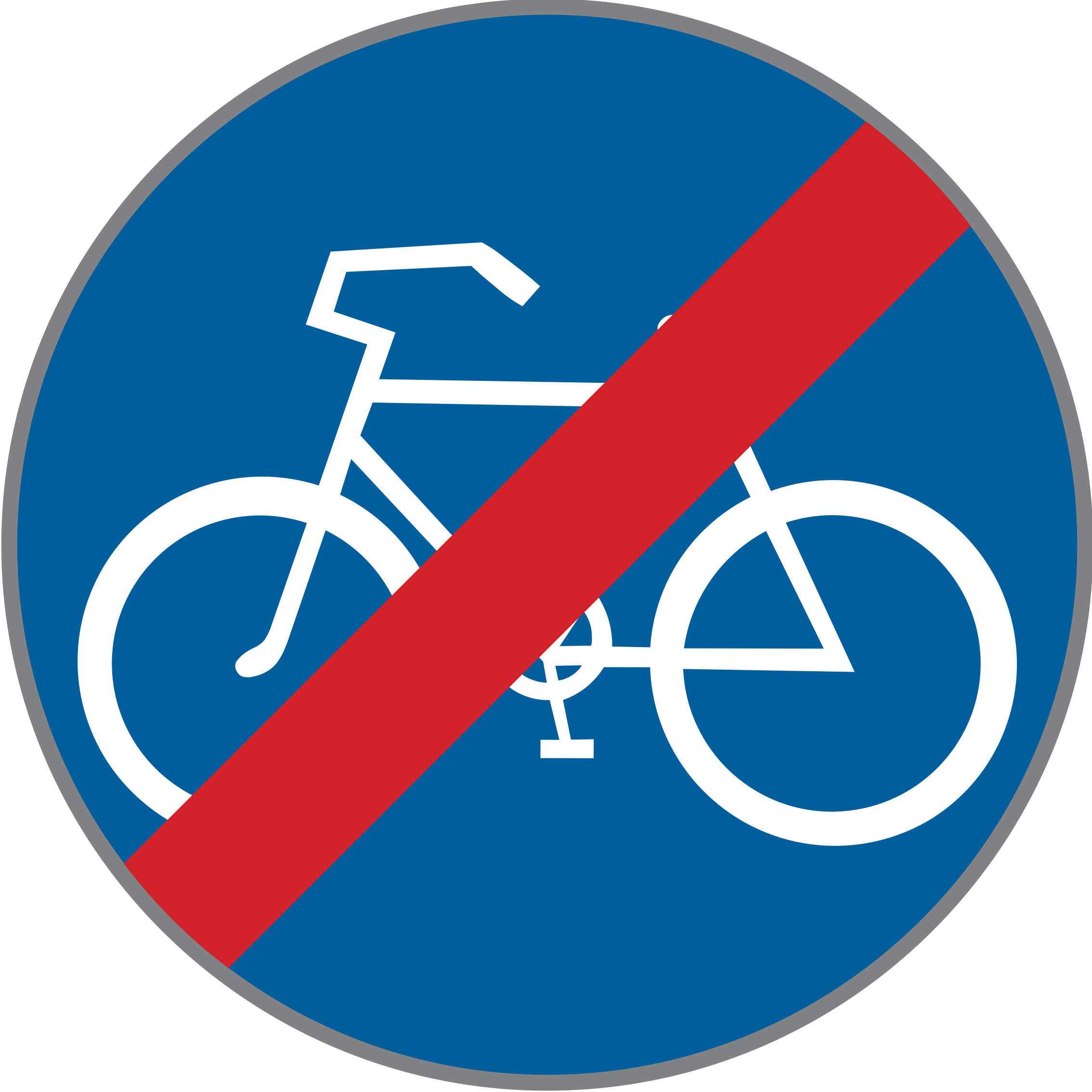 Verkehrszeichen Ende eines Radweges