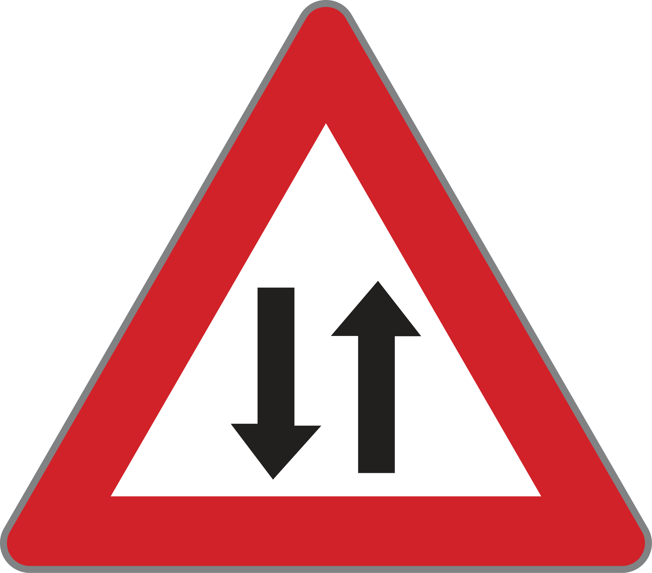 Verkehrszeichen Achtung Gegenverkehr