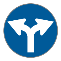 Verkehrszeichen Vorgeschriebene Fahrtrichtung – links und rechts