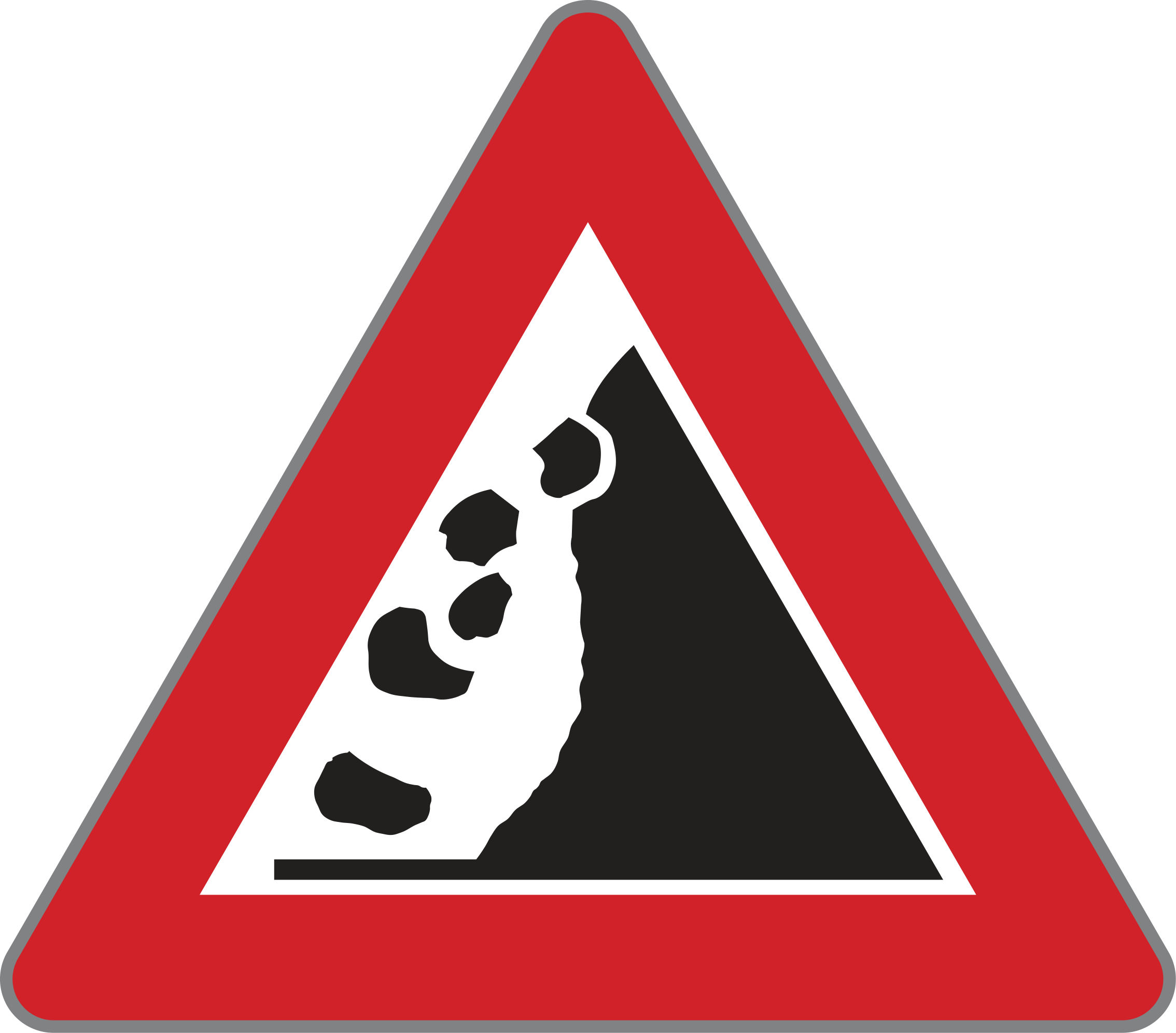 Verkehrszeichen Steinschlag