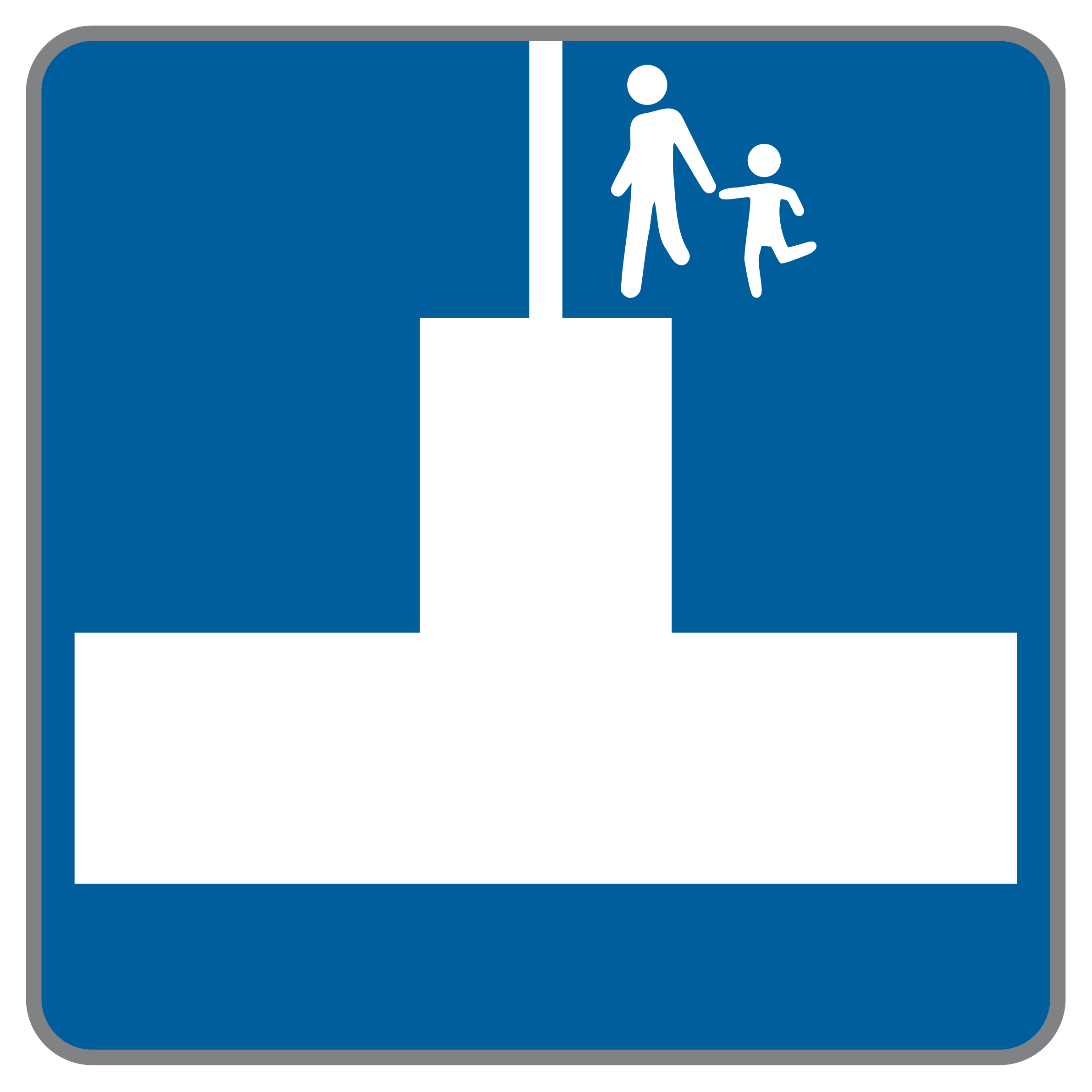 Verkehrszeichen Sackgasse mit Durchgehmöglichkeit