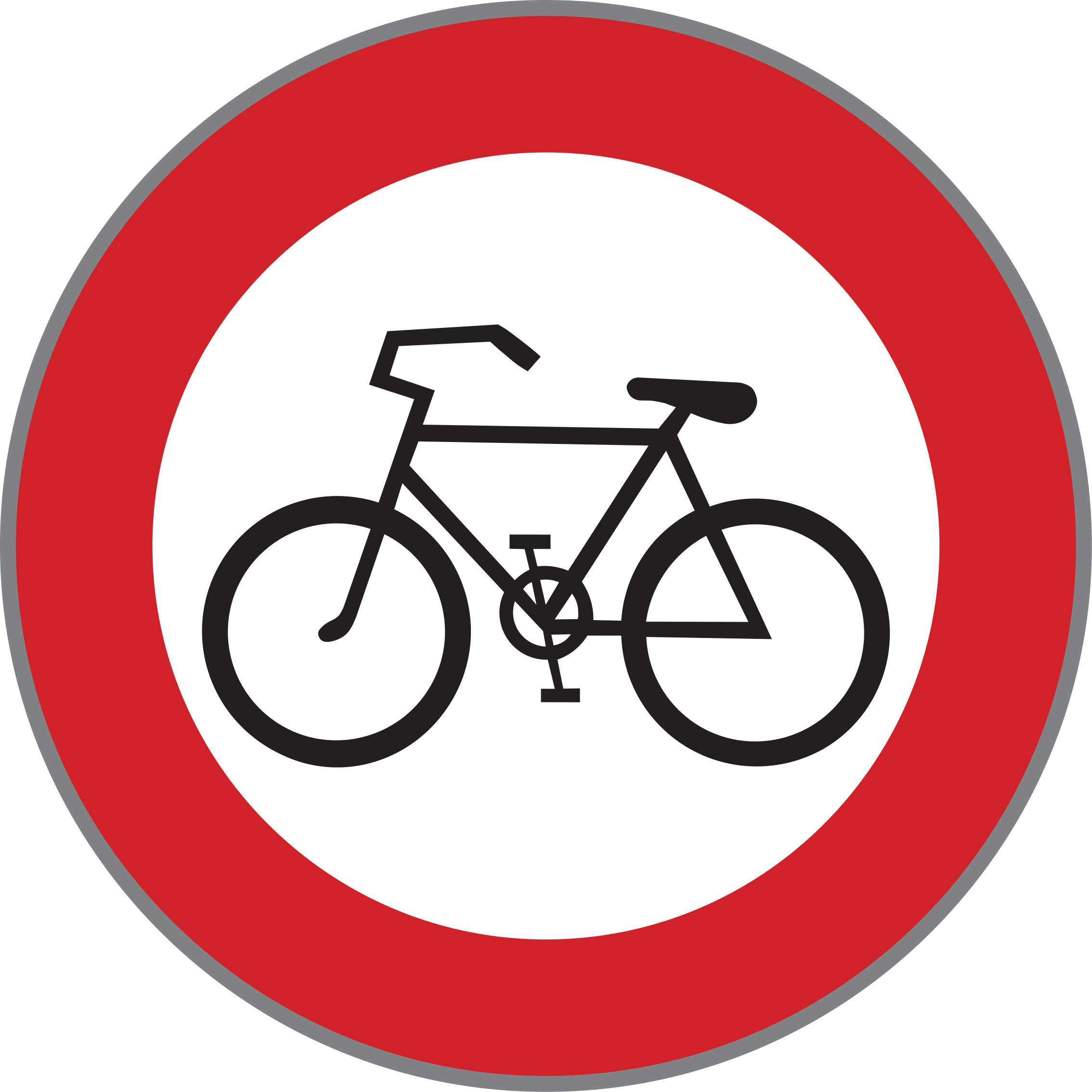 Verkehrszeichen Fahrverbot für Fahrräder