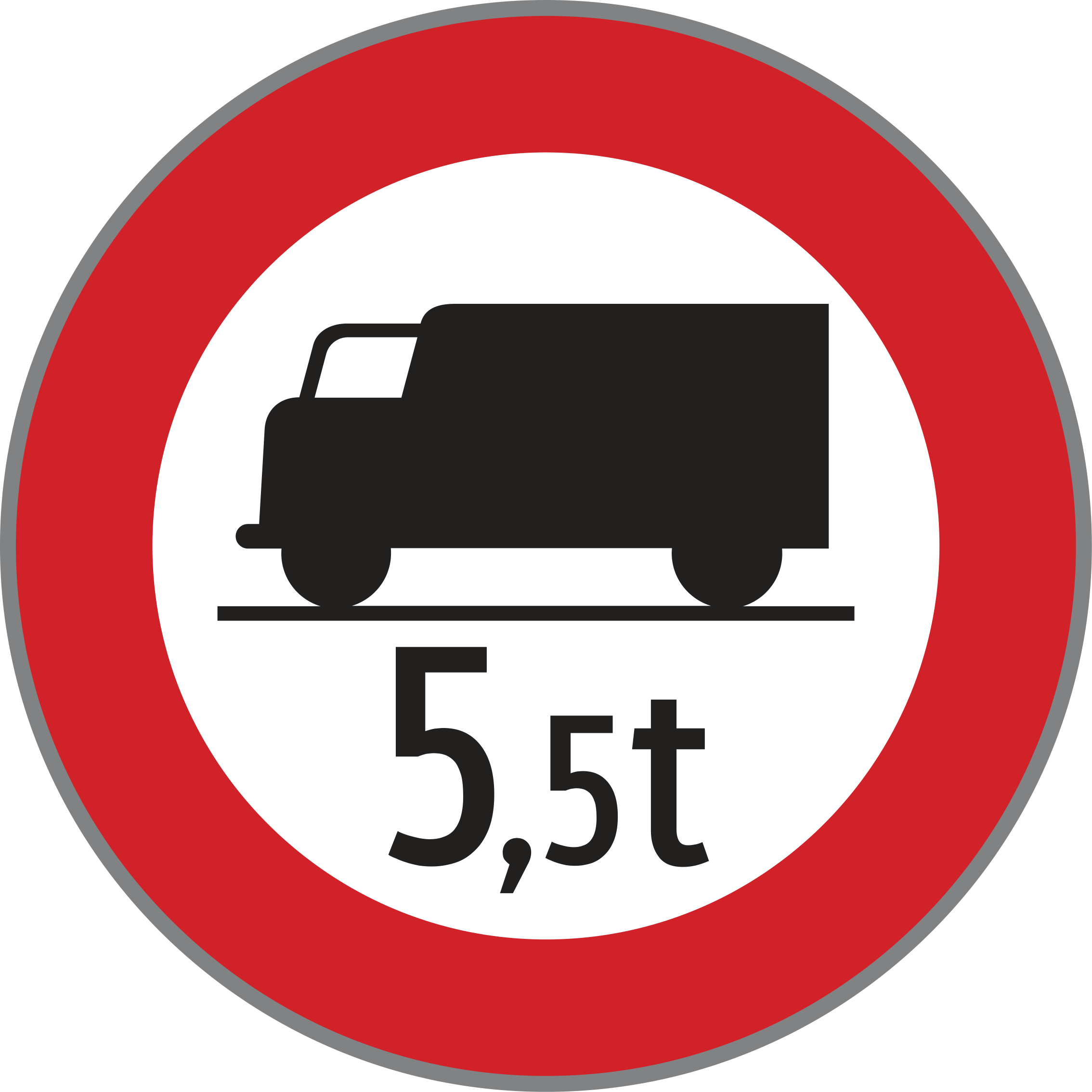 Verkehrszeichen Fahrverbot für Lastkraftfahrzeuge mit Gewichtsangabe