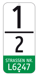 Kilometertafel Format 4 für Landesstraßen L