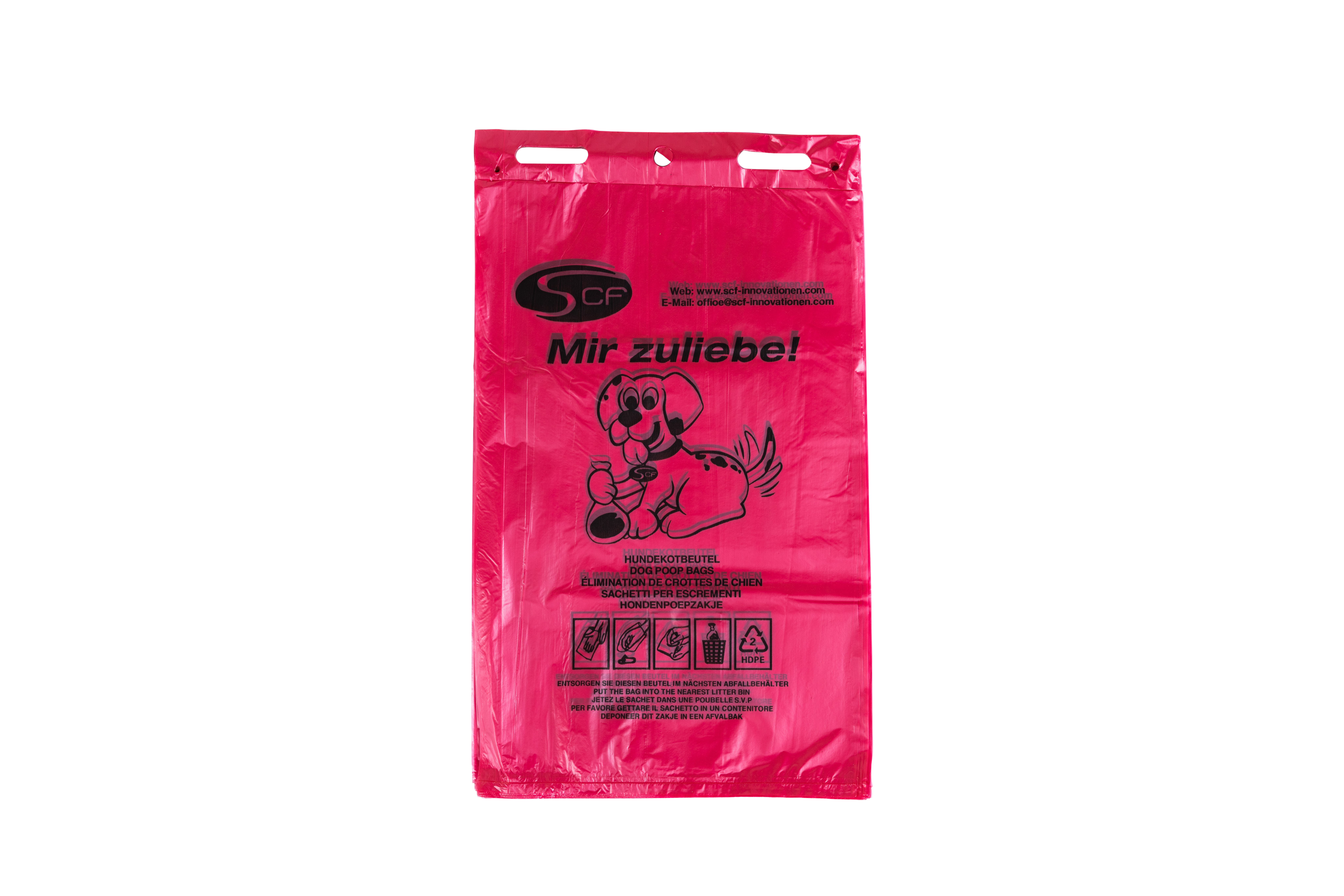Hundekotbeutel Snoopie Rot transparent mit aufschrifft
