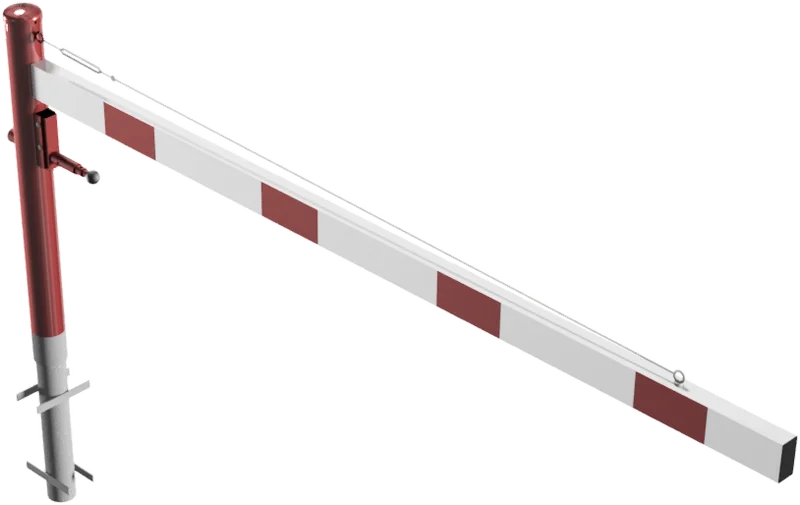 Drehschranke mit Aluminium Schrankenbaum 2.5 m feuerverzinkt rot weißen mit (Profilzylinderschloss,Dreikanntschloss,Vorhangschloss)