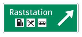 1. Ausfahrtswegweiser Raststation