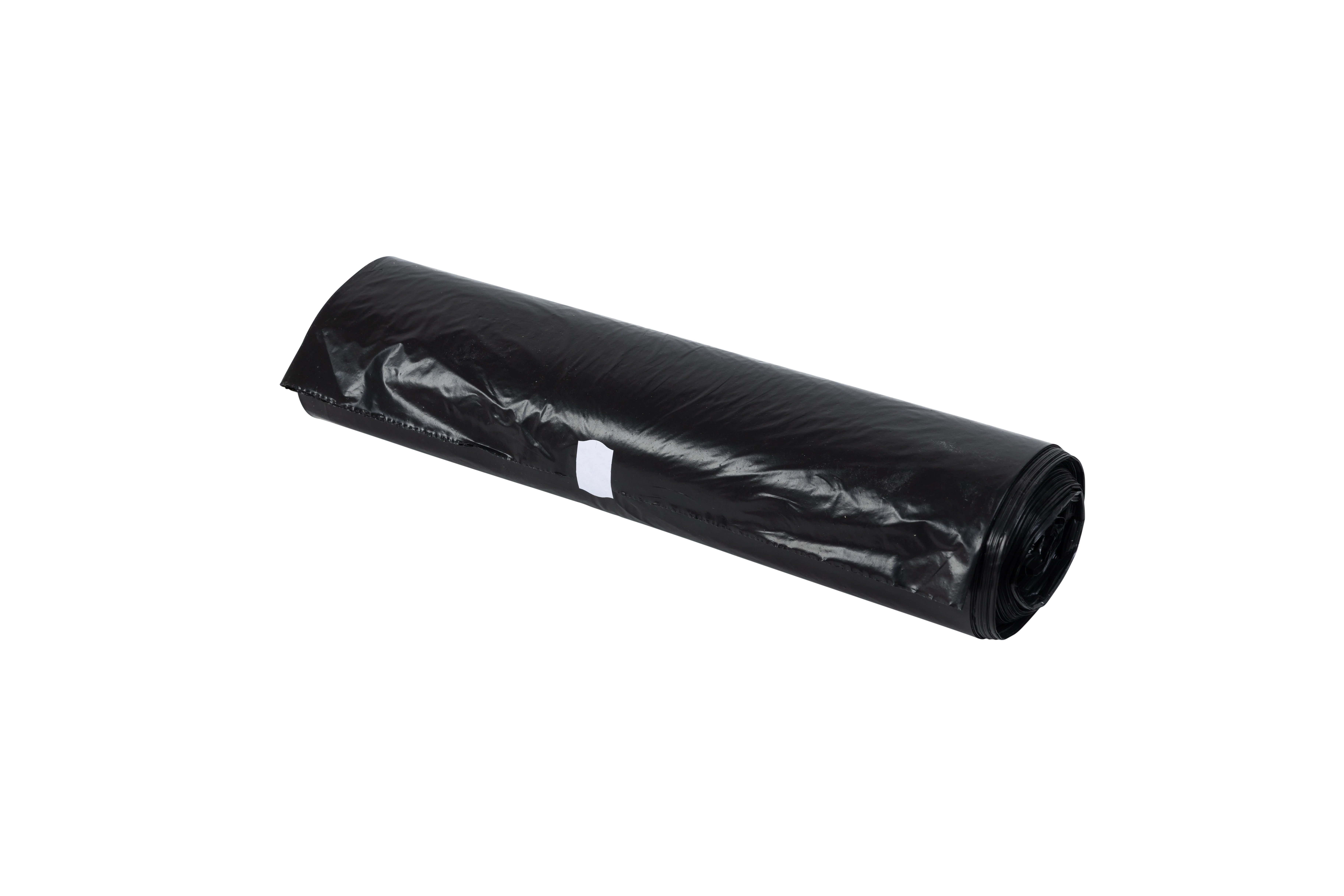 Schwarze Rolle Abfallsäcke, kompakt aufgerollt, geeignet für Schwingdeckeleimer – ohne sichtbaren Aufdruck