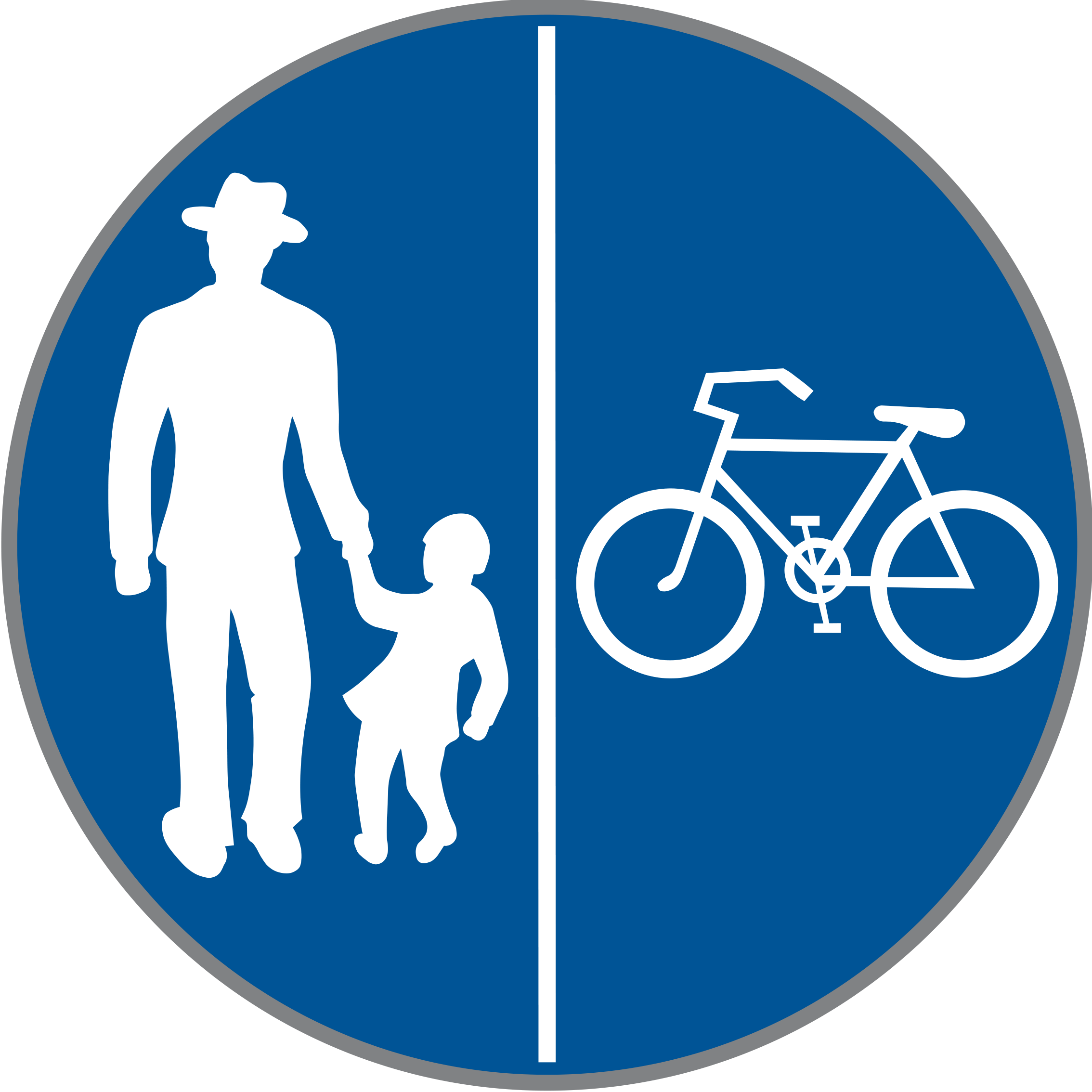 Verkehrszeichen Geh- und Radweg – getrennt Rad rechts