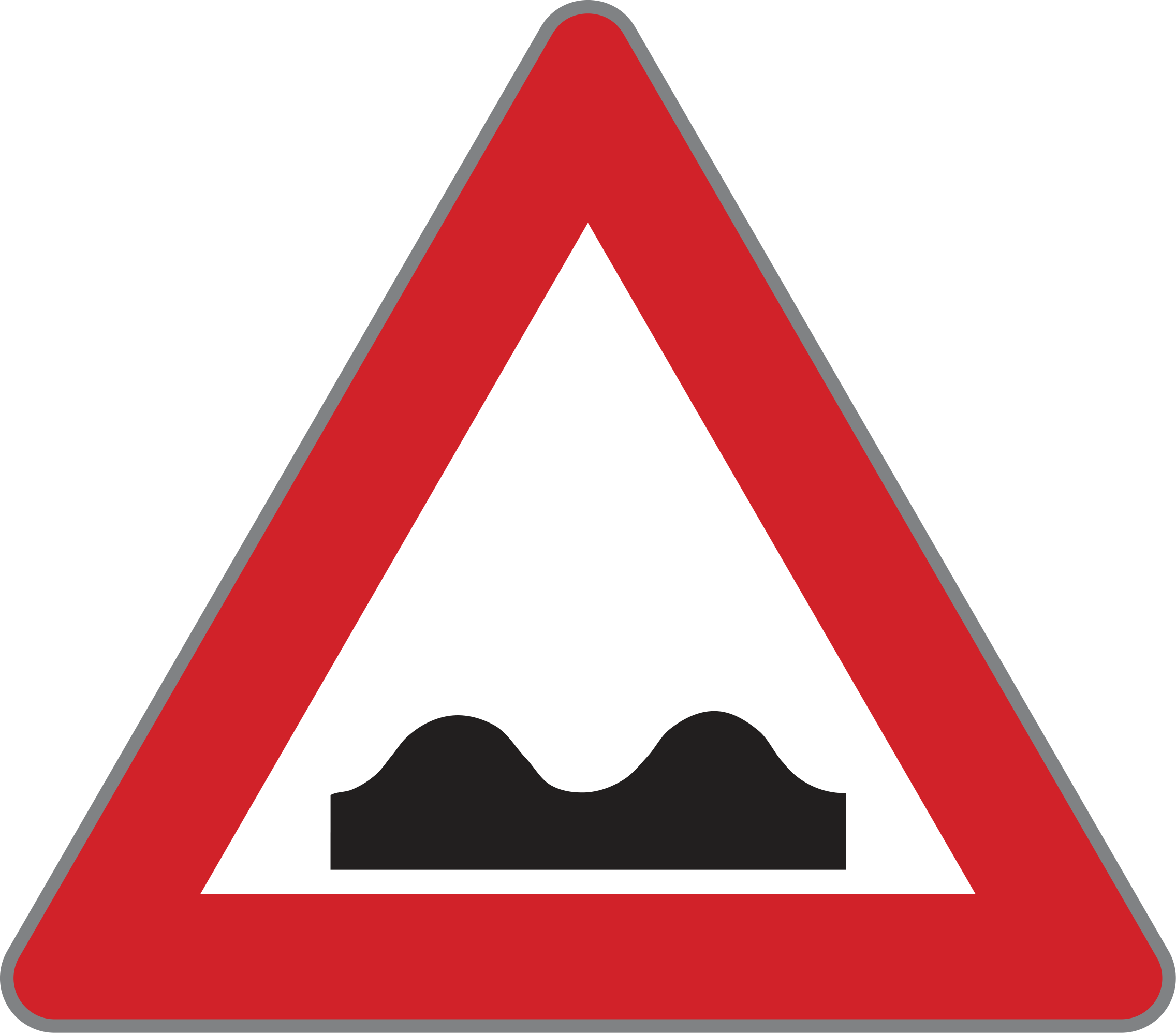 Verkehrszeichen Querrinne oder Aufwölbung