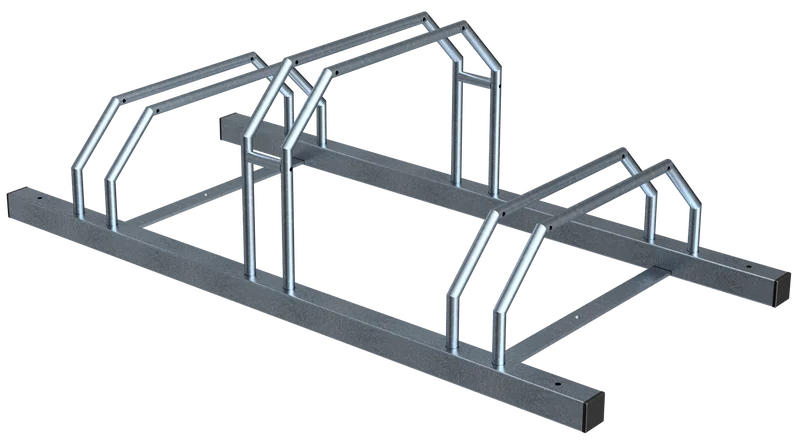 Fahrradständer für das abstellen in einer Reihe 3 Stellplätze mit hoch / tiefstellung 