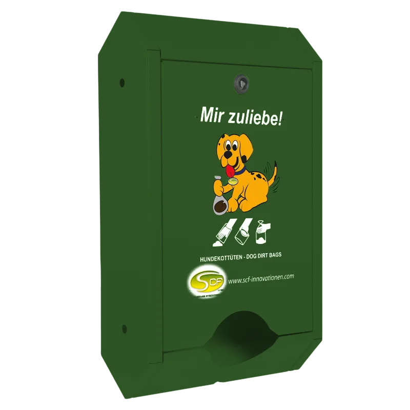 Hundekotbeutelspender Standard Säulenmontage Laubgrün