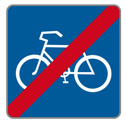 Verkehrszeichen Ende eines Radweges ohne