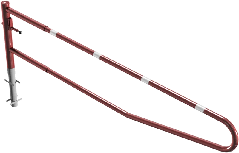 Drehbare Gatterschranke 3.5 m rot feuerverzinkt mit weißen streifen (Profilzylinderschloss,Dreikanntschloss,Vorhangschloss)