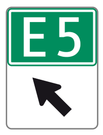 Kennzeichnung von E-Straßen vor Kreuzungen