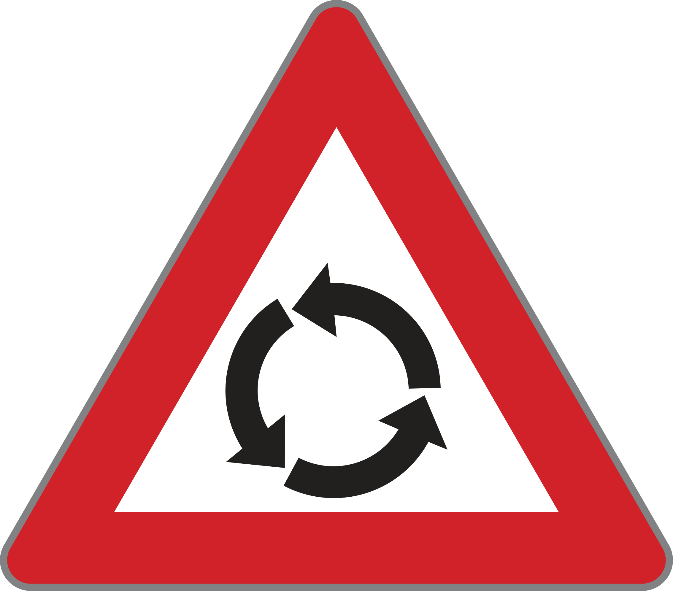 Verkehrszeichen Kreuzung mit Kreisverkehr