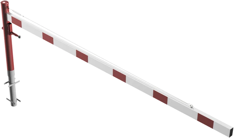 Drehschranke mit Aluminium Schrankenbaum 3.5 m feuerverzinkt rot weißen mit (Profilzylinderschloss,Dreikanntschloss,Vorhangschloss)
