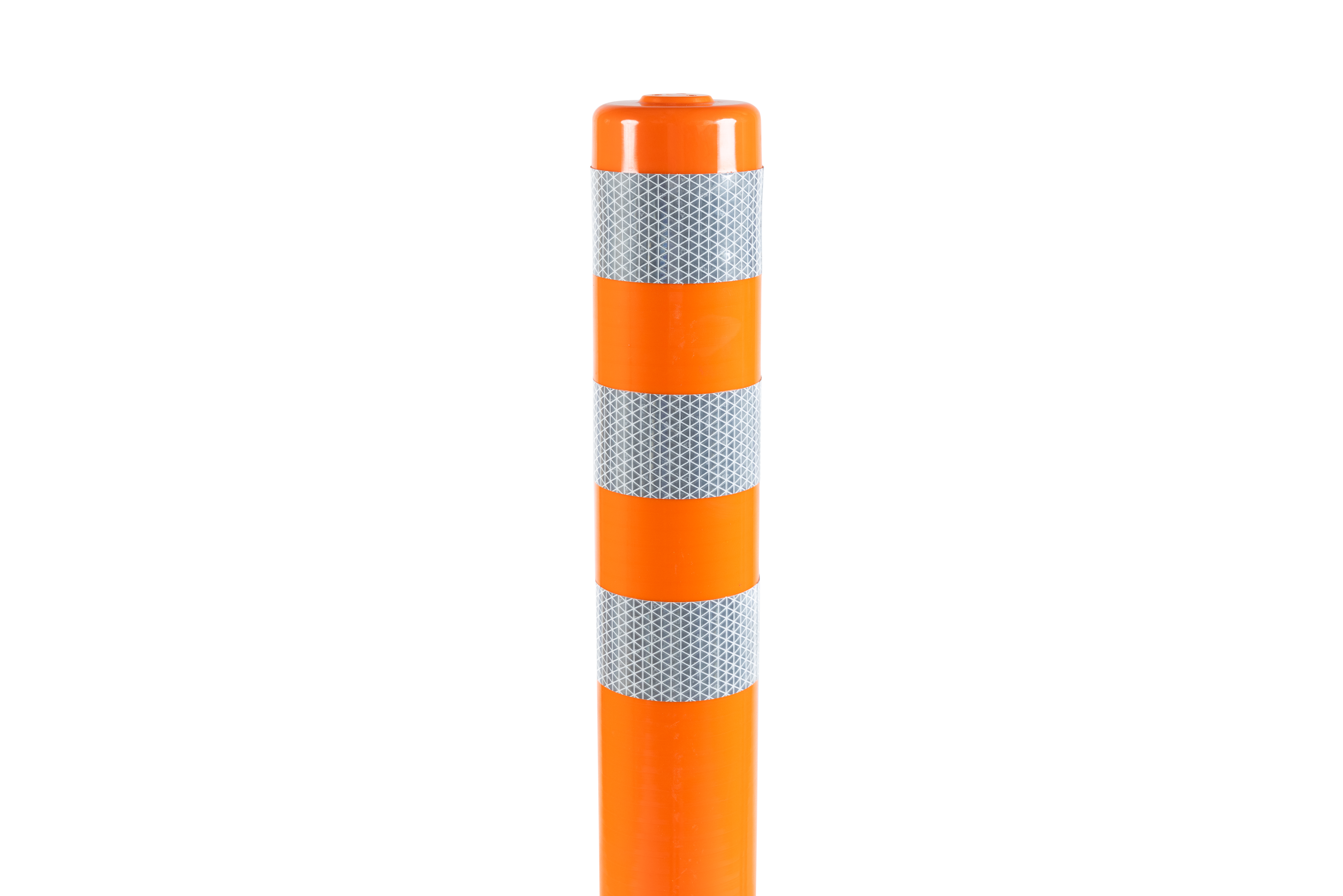Poller Bernd in Orange mit reflektierenden Ringen und Befestigungsgewinde