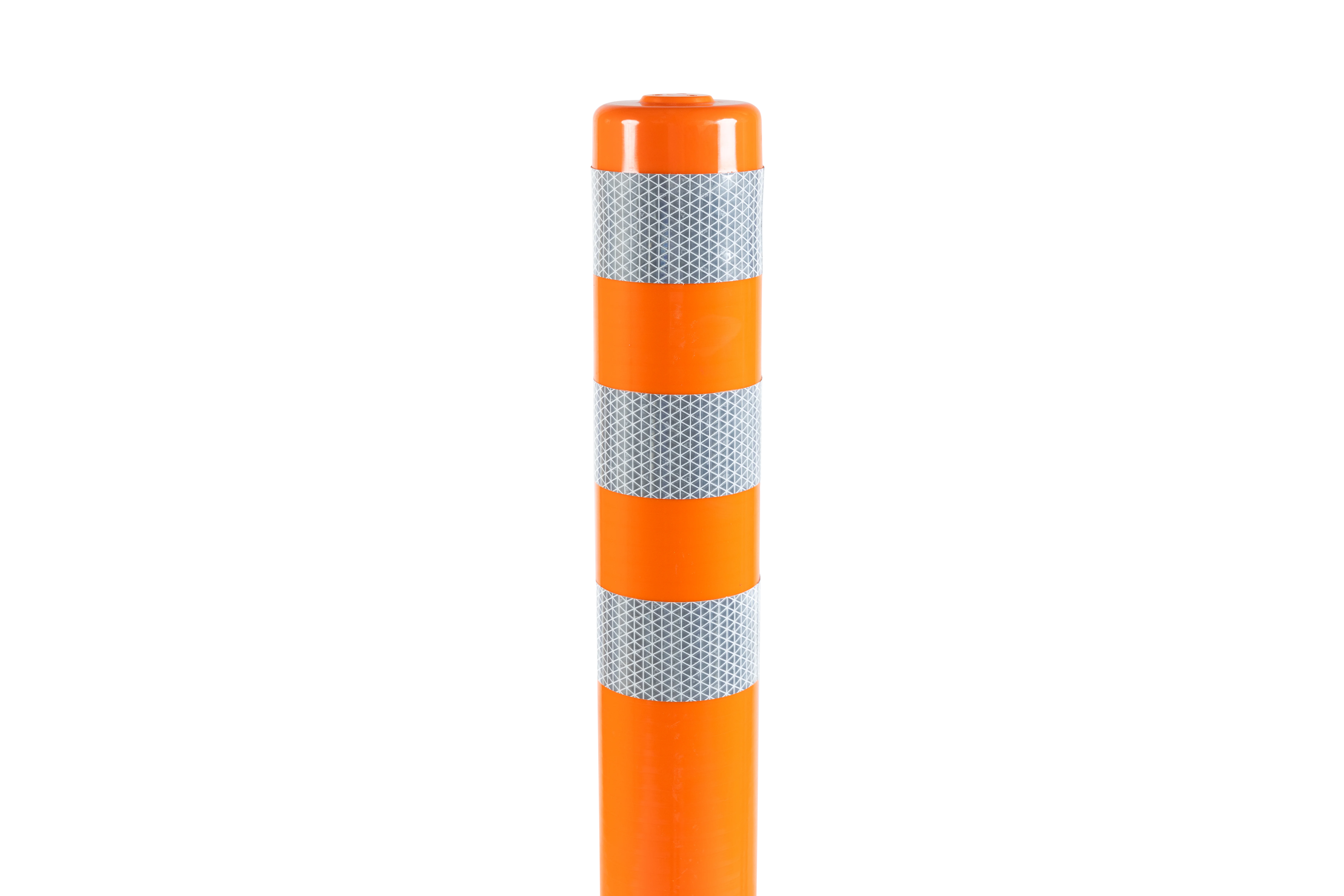 Poller Bernd in Orange mit reflektierenden Ringen und Befestigungsgewinde