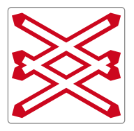 Verkehrszeichen Andreaskreuz – mehrgleisig