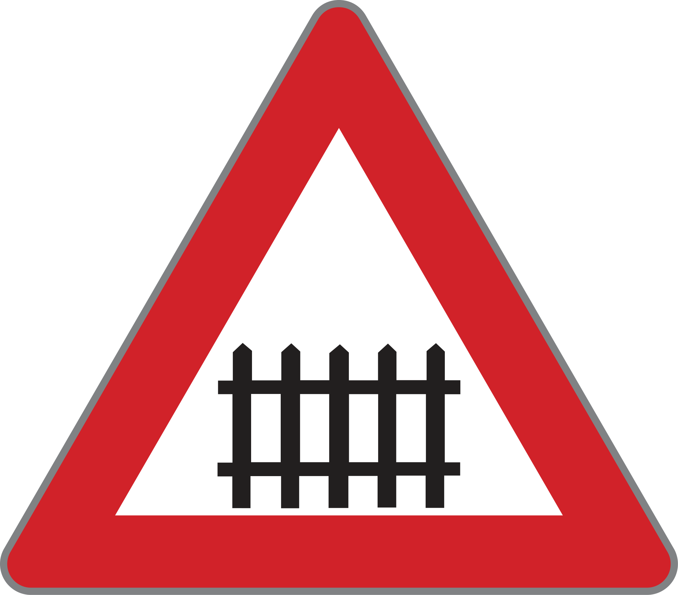 Verkehrszeichen Bahnübergang mit Schranken
