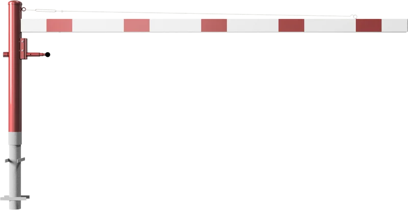 Drehschranke mit Aluminium Schrankenbaum 3 m feuerverzinkt rot weißen mit (Profilzylinderschloss,Dreikanntschloss,Vorhangschloss)