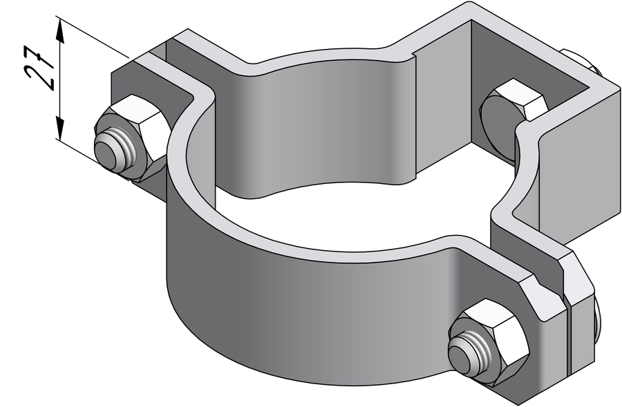 Lasche zum Anschrauben am Rohrsteher – Standard