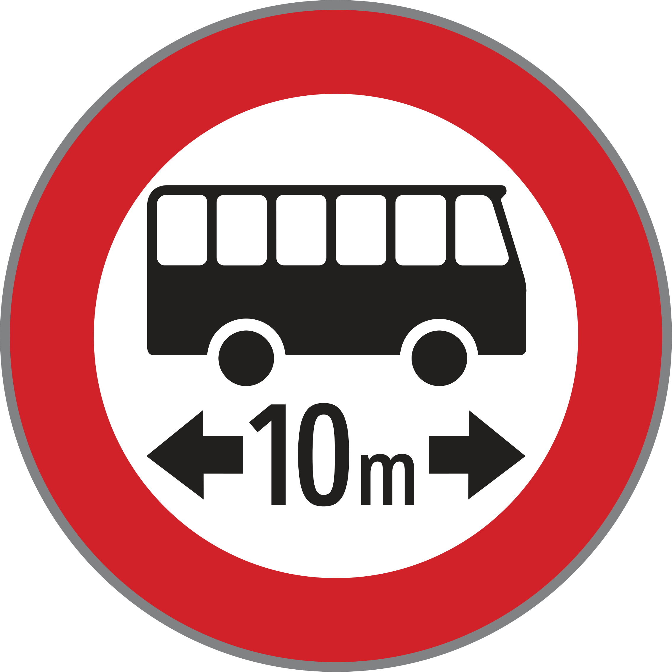 Verkehrszeichen Fahrverbot für Omnibusse mit Längenangabe