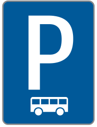 Verkehrszeichen Parkplatz für Bus