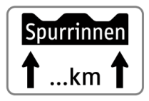 Zusatztafel „Spurrinnen ↑ … km ↑“