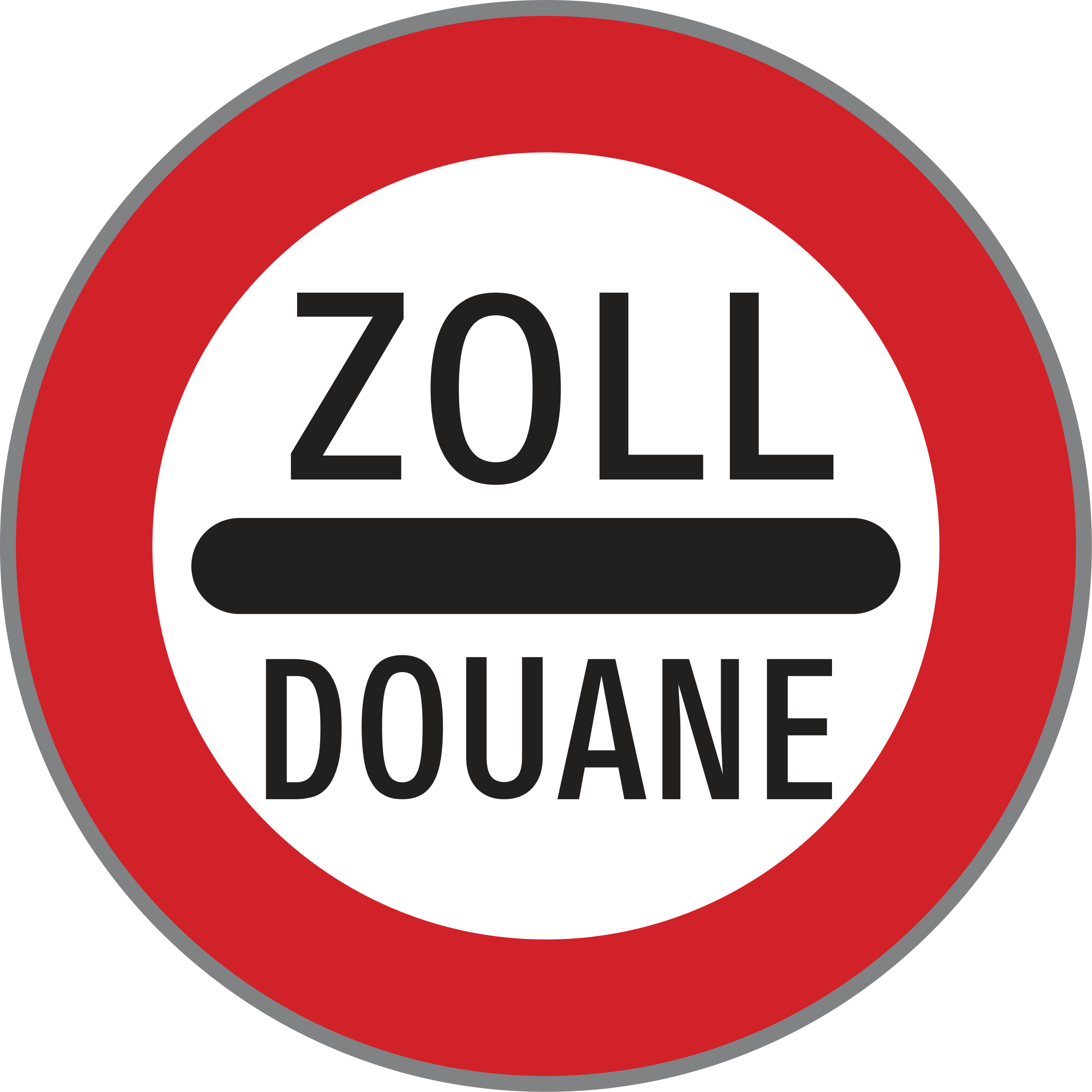 Verkehrszeichen Halt Zoll