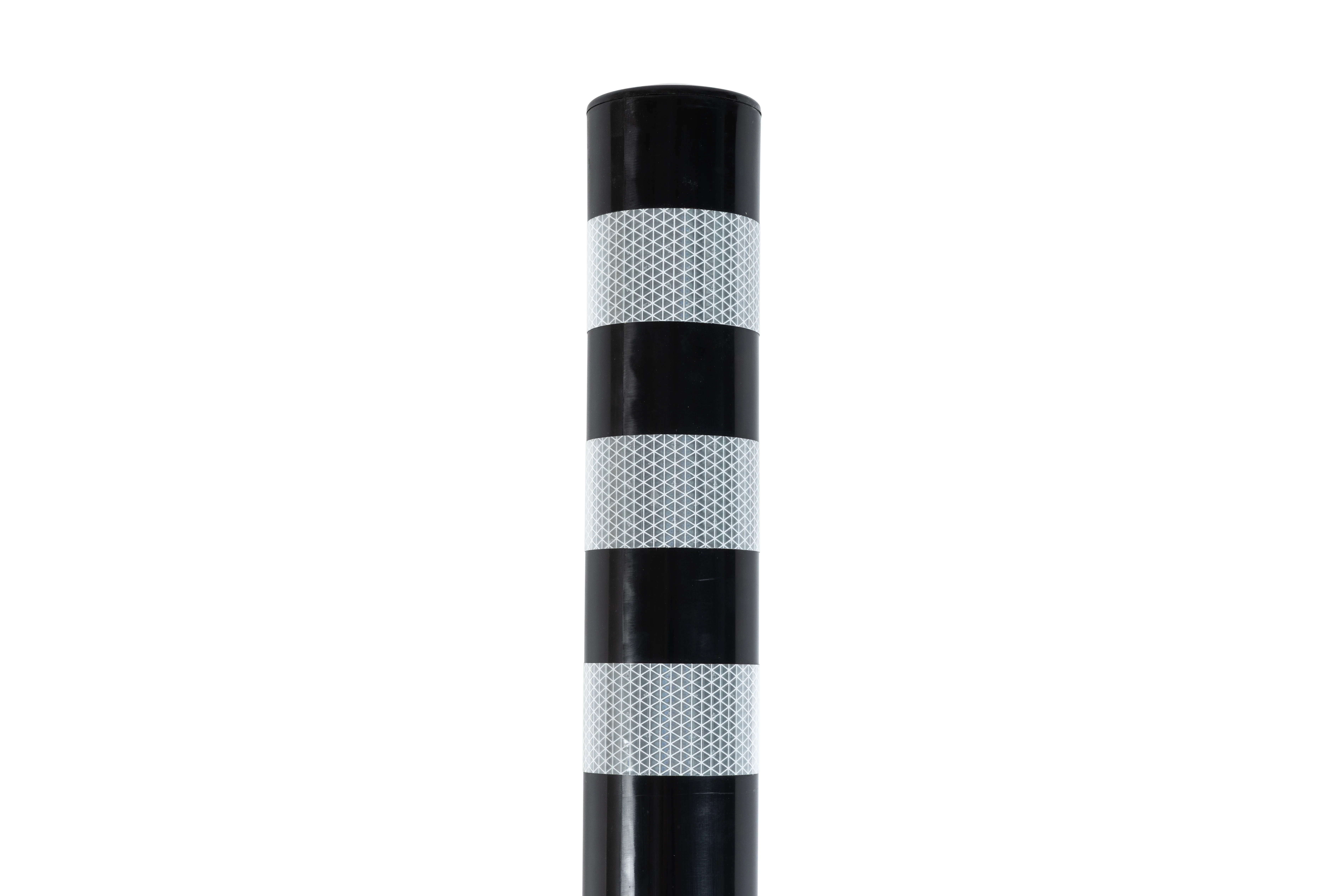 Poller Bernd in Schwarz mit reflektierenden Ringen und Befestigungsgewinde