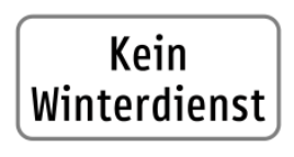 Zusatztafel „Kein Winterdienst“