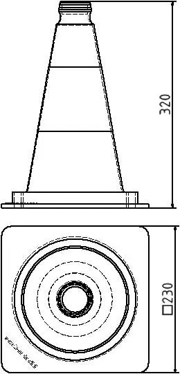 Leitkegel Mini 320 mm Technischezeichung