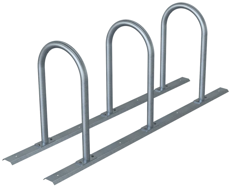 Fahrradanlehn-Rundbügel für 3 Stellplätze, Dübelmontage 