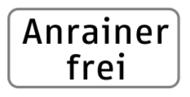 Zusatztafel „Anrainer frei“