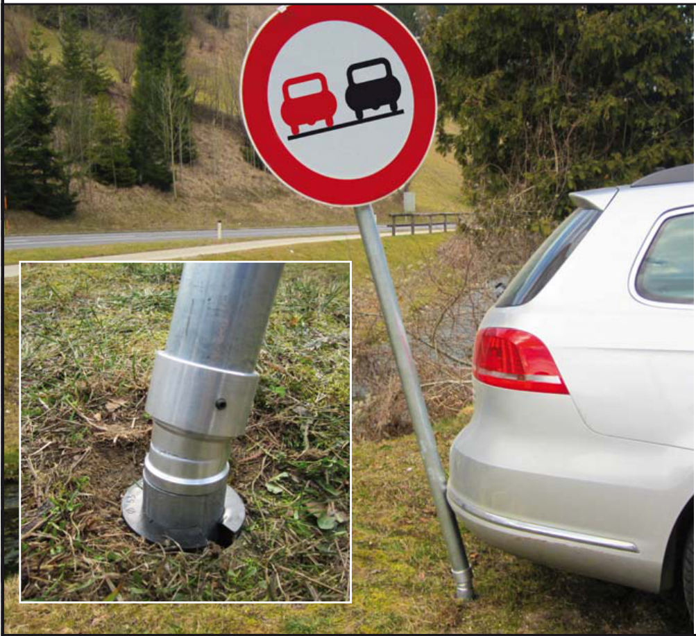 BPT-Adapter mit Sollknickstelle für Verkehrszeichensteher