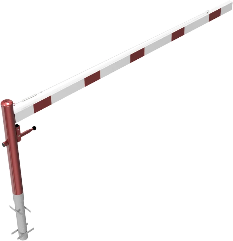 Drehschranke mit Aluminium Schrankenbaum 3 m feuerverzinkt rot weißen mit (Profilzylinderschloss,Dreikanntschloss,Vorhangschloss)