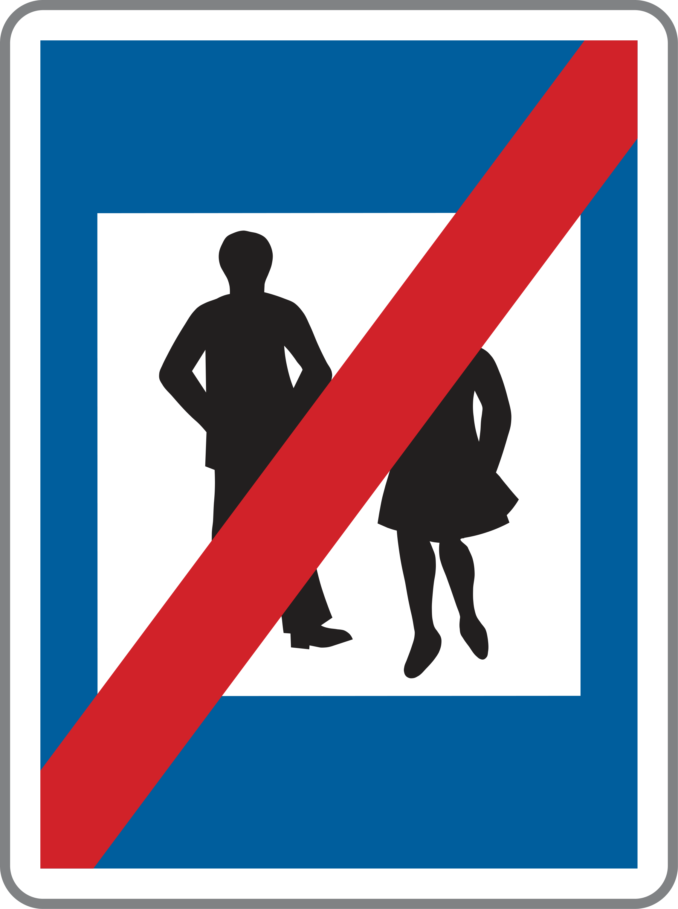 Verkehrszeichen Ende einer Fußgängerzone