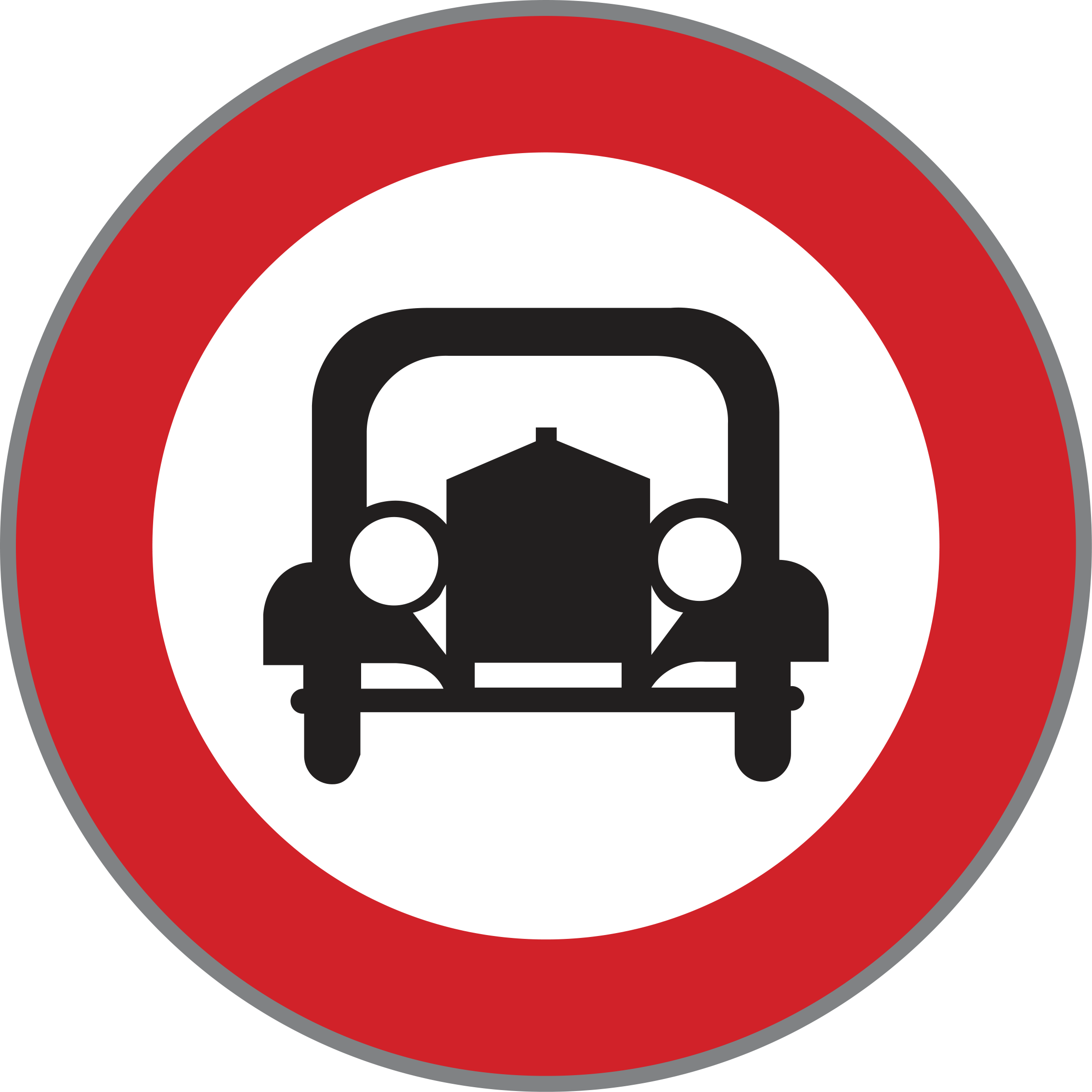 Verkehrszeichen Fahrverbot für alle Kraftfahrzeuge außer einspurigen Motorrädern