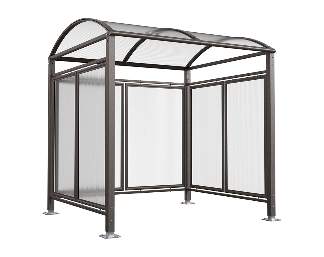 PROCITY® Fahrradüberdachung Vierkantrohr „M” - mit Rückwand und Seitenverkleidungen