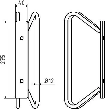 Fahrrad Einzelparker 1 Stellplatz zur Wandmontage Technischezeichung