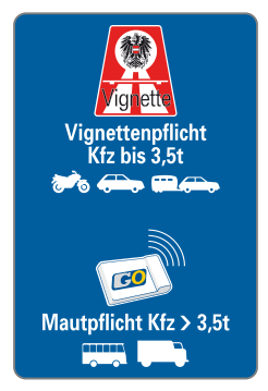 Hinweis Vignettenpflicht