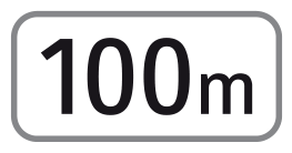 Zusatztafel Entfernungsangabe (z. B. „100 m“)