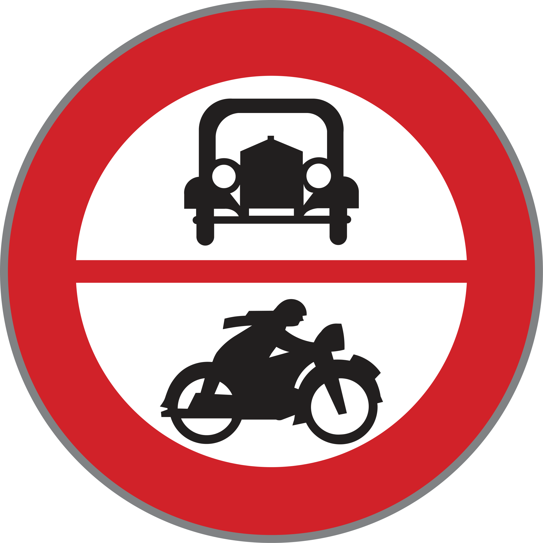 Verkehrszeichen Fahrverbot für alle Kraftfahrzeuge