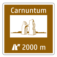 Ankündigungstafel kulturelle Sehenswürdigkeiten (Autobahn)